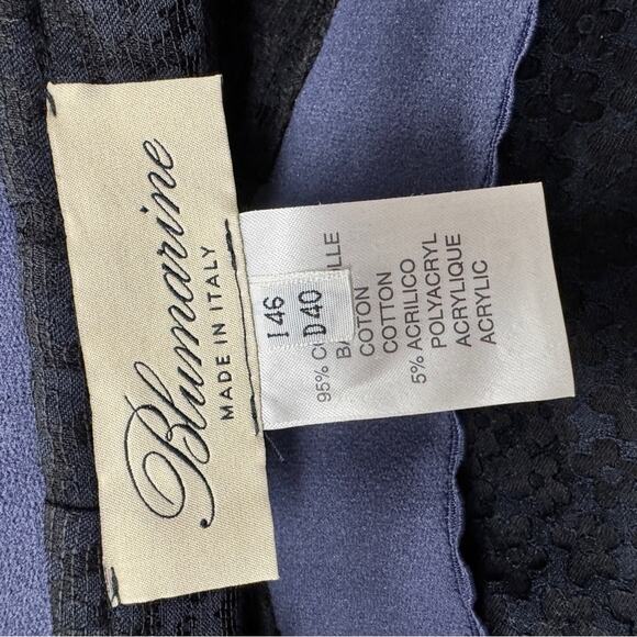 Blumarine Blue Jacquard A Line Mini Skirt Womens 12 Luxury Designer Formal - Picture 7 of 9